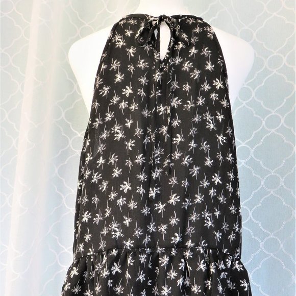 Black and White Camisole Top with Palm Tree Motif by Lily White - Picture 4 of 10